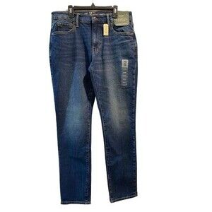 Men's 30x32 Jeans Mutual Weave Blue Tapered Leg Relaxed Hip & Thigh